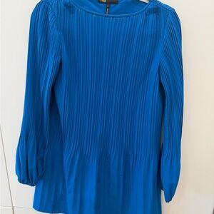 Maje Royal Blue Pleated Mini Dress